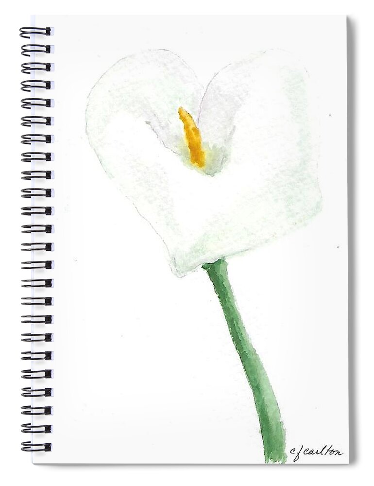 Lily Spiral Notebook featuring the painting Calla Lily by Claudette Carlton