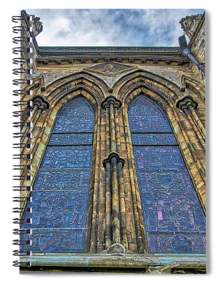 Lincoln Spiral Notebook featuring the photograph Lincoln Cathedral Looking Up by Scott Lyons