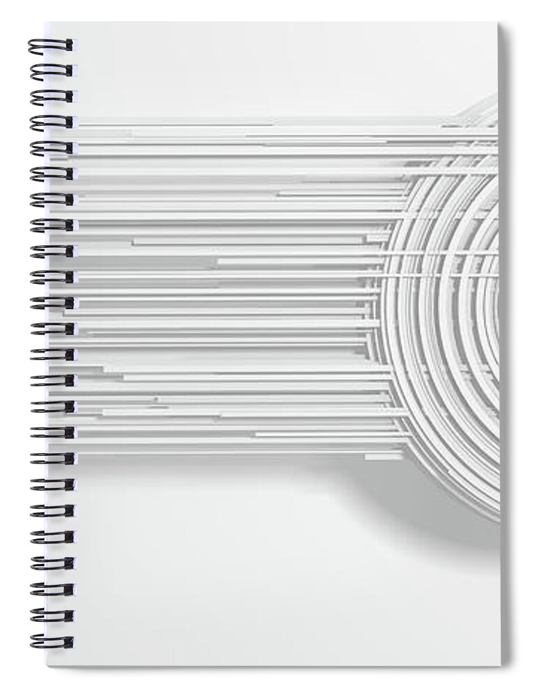 Abstract Spiral Notebook featuring the digital art Lines and Curves 8 by Scott Norris