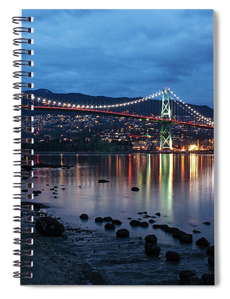 Golden Hour Spiral Notebook featuring the photograph Lions Gate Golden Hour by Cameron Wood