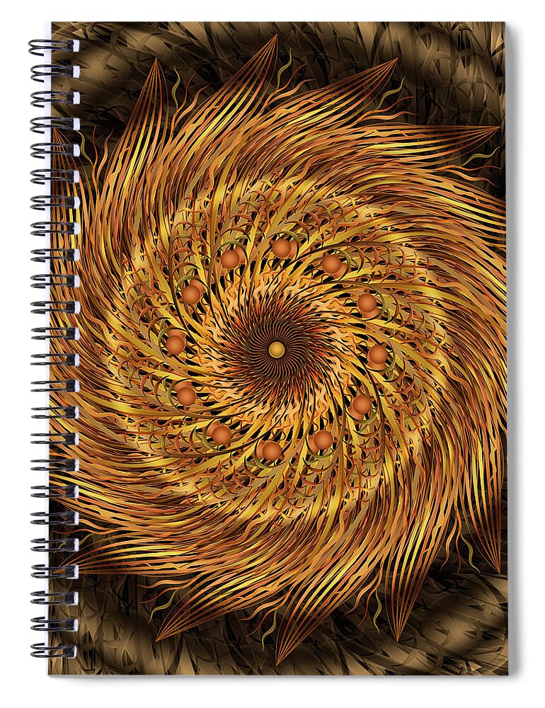 Pinwheel Mandala Spiral Notebook featuring the digital art Listen To The Wind by Becky Titus