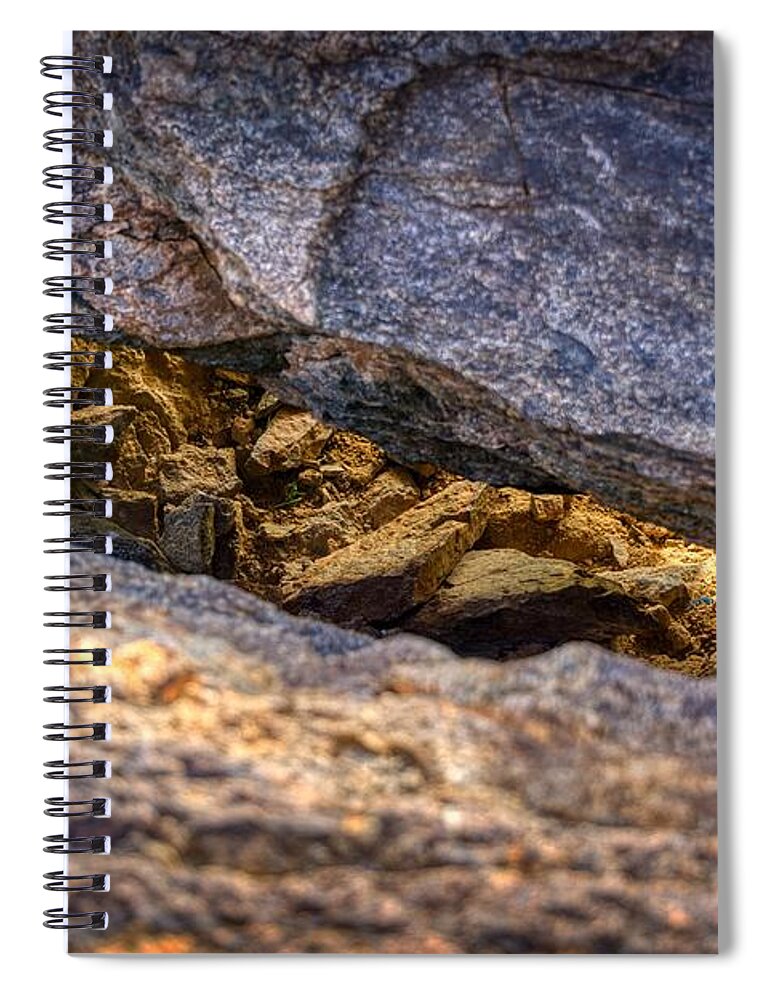 Sunsets Spiral Notebook featuring the photograph Lit Rock by Anthony Giammarino