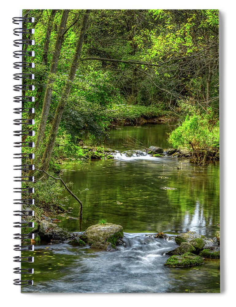 Trexler Spiral Notebook featuring the photograph Little Cedar Creek in Trexler Memorial Park by Jason Fink