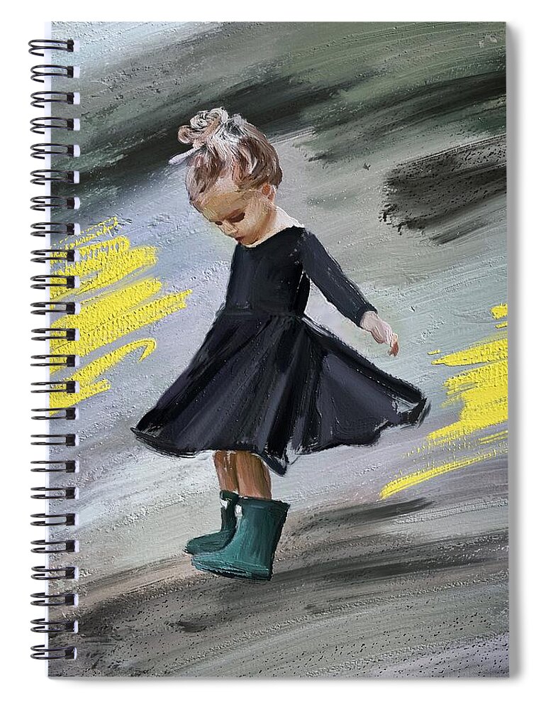 Little Girl Spiral Notebook featuring the digital art Little dancer by Tanya Gordeeva