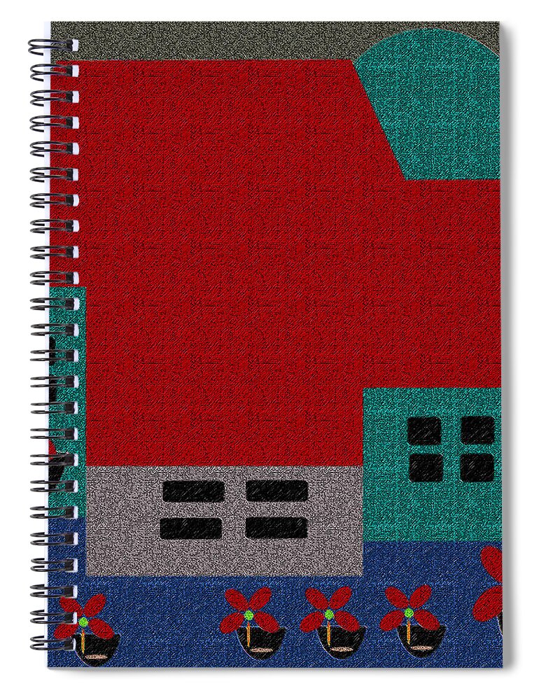 Art Spiral Notebook featuring the digital art Little House Painting 35 by Miss Pet Sitter