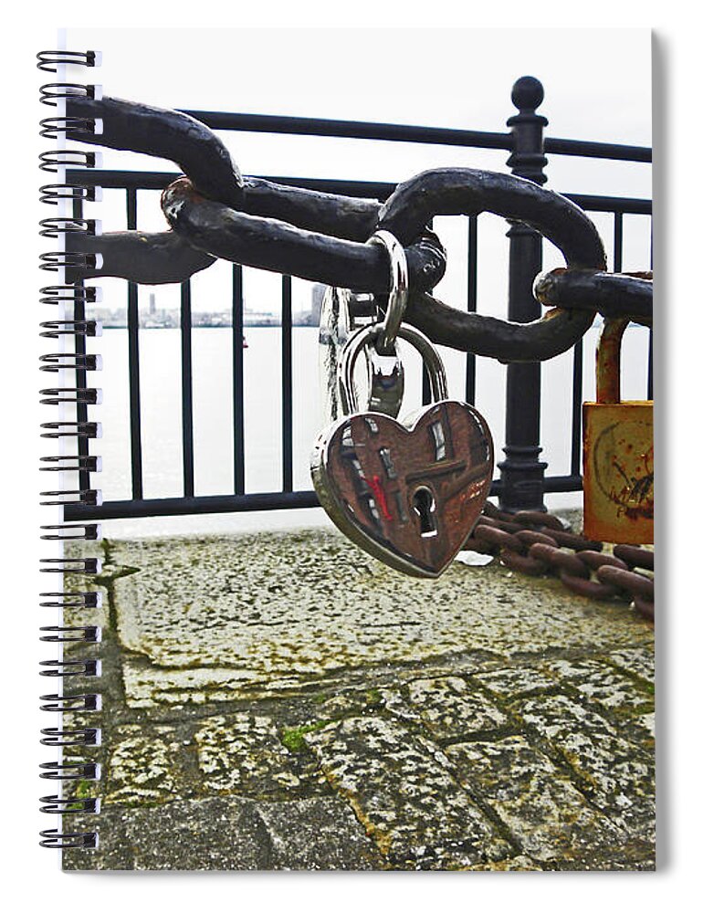 Liverpool Spiral Notebook featuring the photograph LIVERPOOL. The Albert Dock. Eternal Love. by Lachlan Main