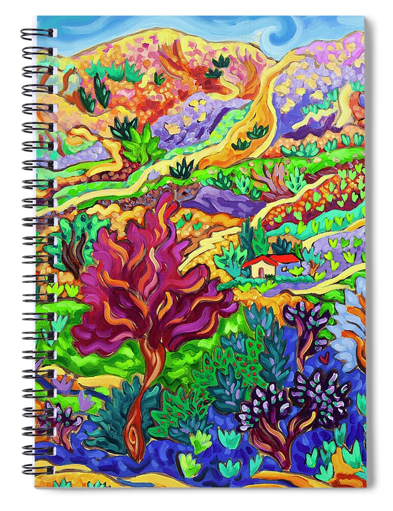 Southwest Spiral Notebook featuring the painting Living on Paradise by Cathy Carey