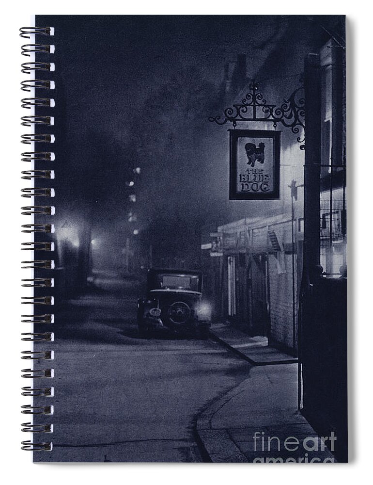 London Spiral Notebook featuring the photograph London At Night, Cottage Place, Brompton by Harold Burdekin