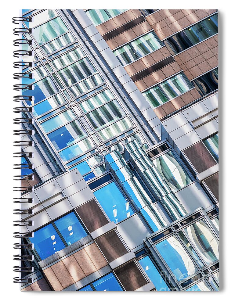 Windows Spiral Notebook featuring the photograph London Office Windows by Tim Gainey