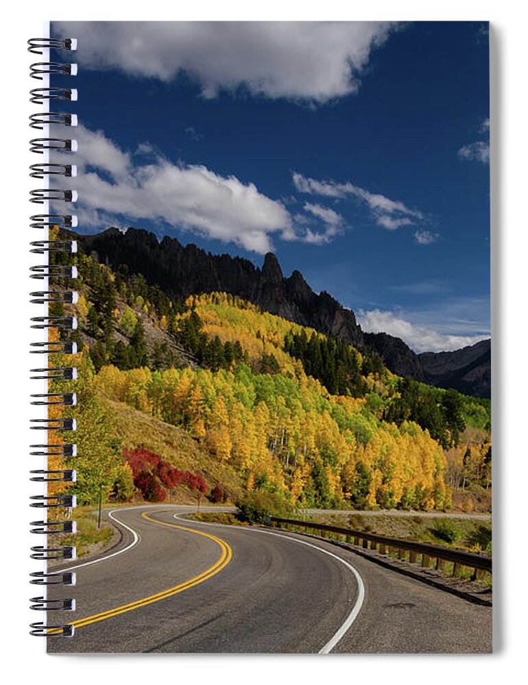 Telluride Spiral Notebook featuring the photograph Long and Winding Road by Norma Brandsberg