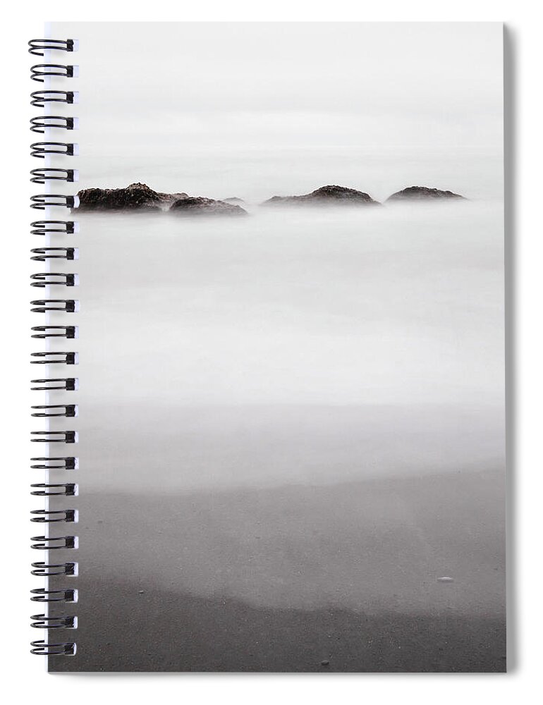 Scenics Spiral Notebook featuring the photograph Long Exposure On The Black Sands Of by Hans Neleman