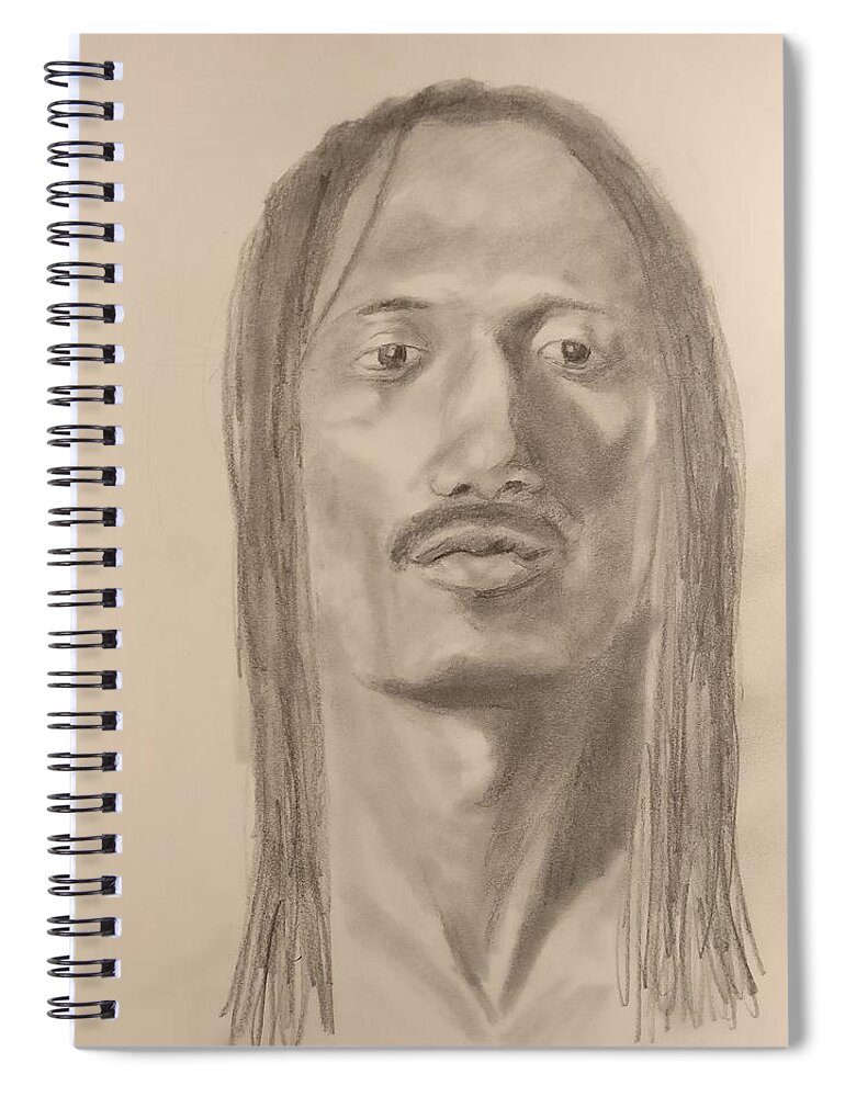 Sketch Spiral Notebook featuring the drawing Long Hair Style by Nicolas Bouteneff