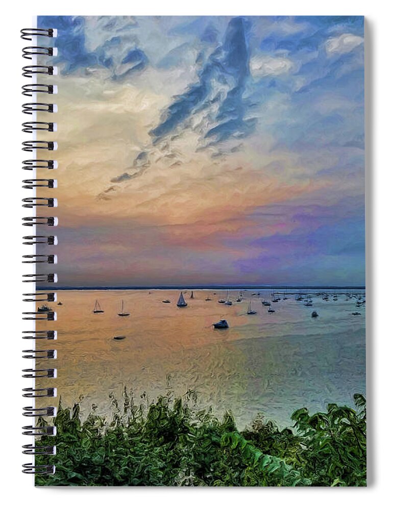 Glen Cove Spiral Notebook featuring the photograph Long Island Sound from Glen Cove by Jeff Breiman