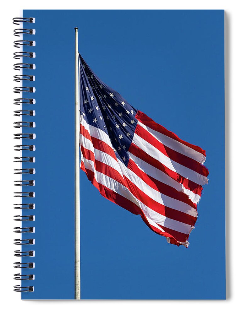 Long May She Wave Spiral Notebook featuring the photograph Long May She Wave by Bonnie Follett