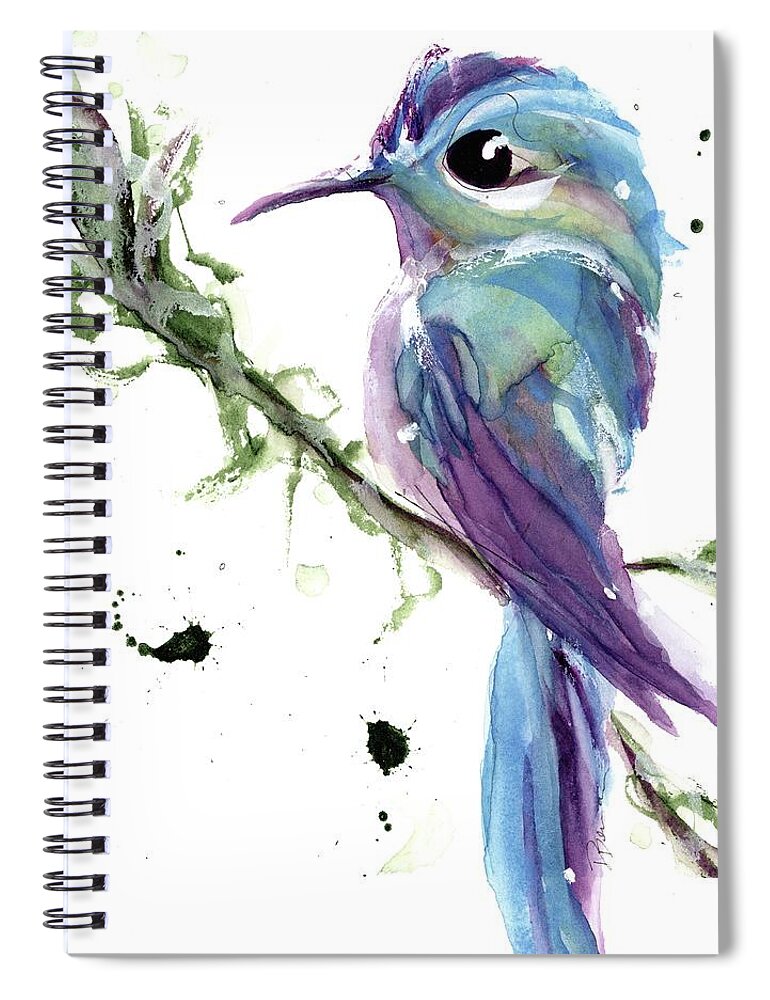 Hummingbird Watercolor Spiral Notebook featuring the painting Long-tailed Sylph by Dawn Derman
