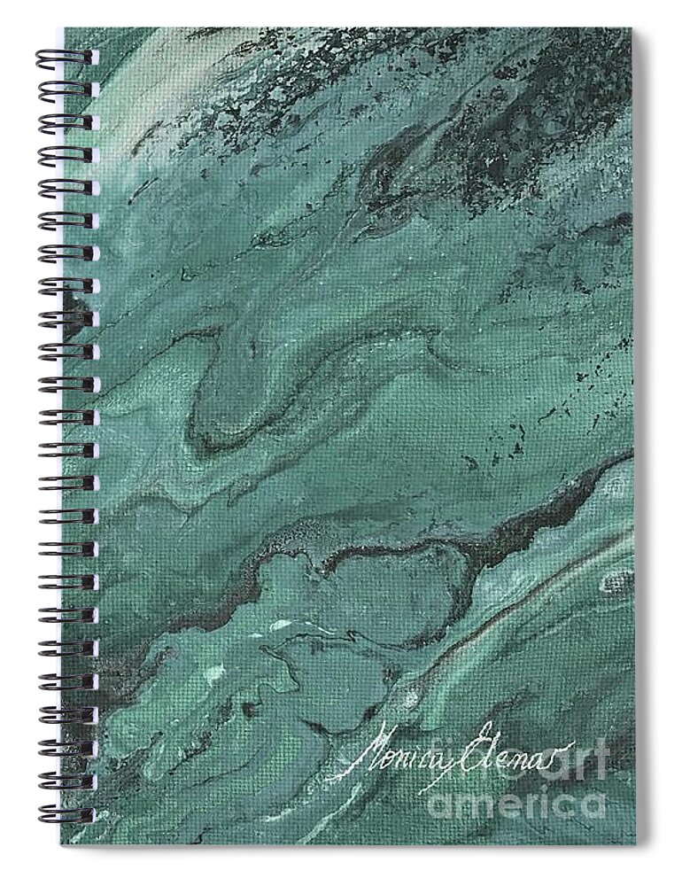 Abstract Spiral Notebook featuring the painting Long Voyage by Monica Elena