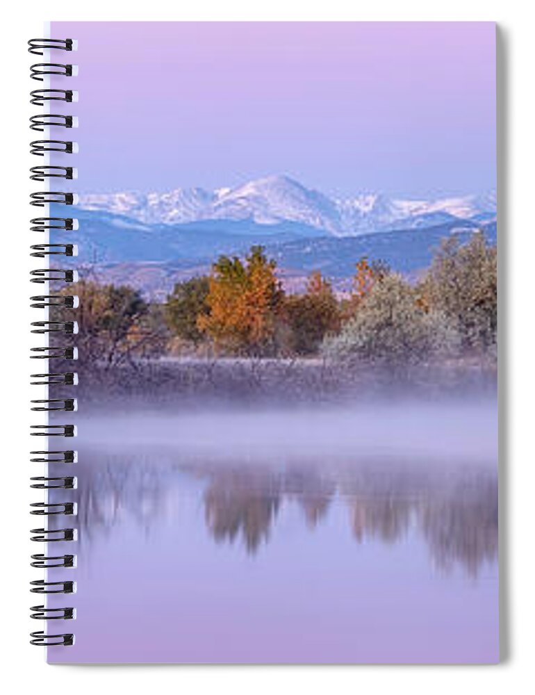 Longs Peak Spiral Notebook featuring the photograph Longs Peak Pano during the Fall Season by Ronda Kimbrow