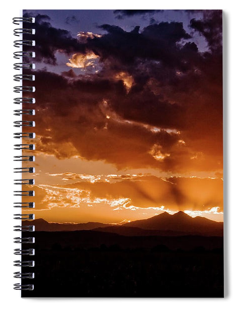 Sunset Spiral Notebook featuring the photograph Longs Peak Sunset by Chance Kafka