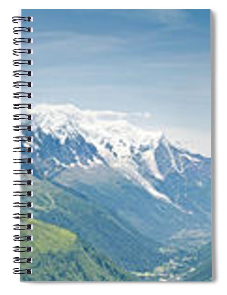 Scenics Spiral Notebook featuring the photograph Looking Over Mont Blanc Chamonix by Fotovoyager