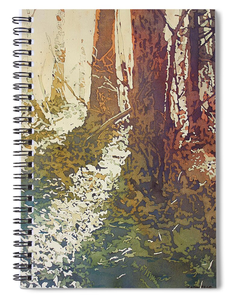 Forest Spiral Notebook featuring the painting Looking Towards Home II by Jenny Armitage