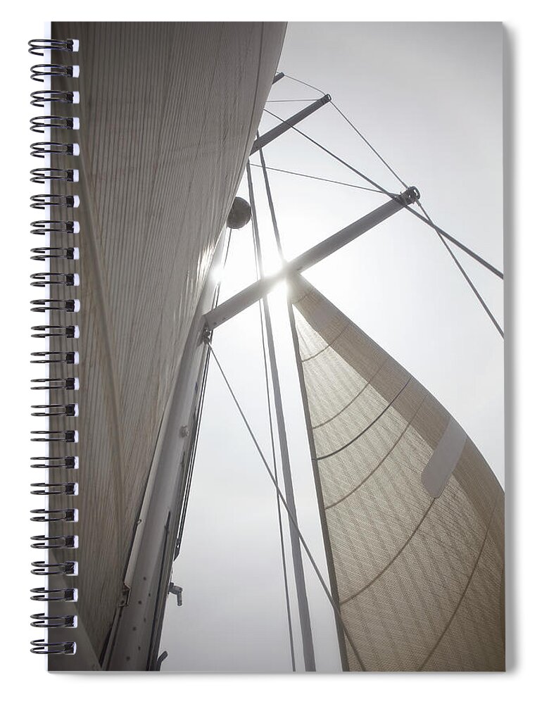 Outdoors Spiral Notebook featuring the photograph Looking Up To Full Sails, Backlit by Siri Stafford