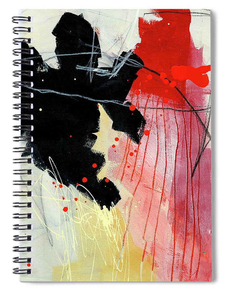 Abstract Art Spiral Notebook featuring the painting Losing Ground by Jane Davies