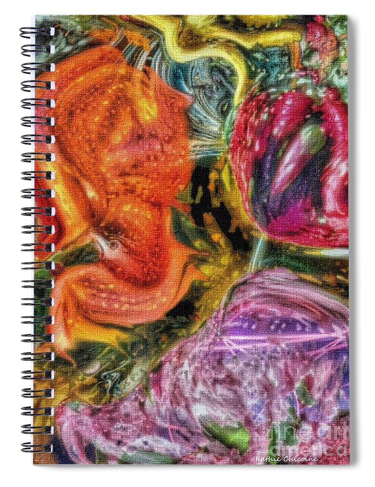 Digital Art Spiral Notebook featuring the digital art Lost in Thought by Kathie Chicoine