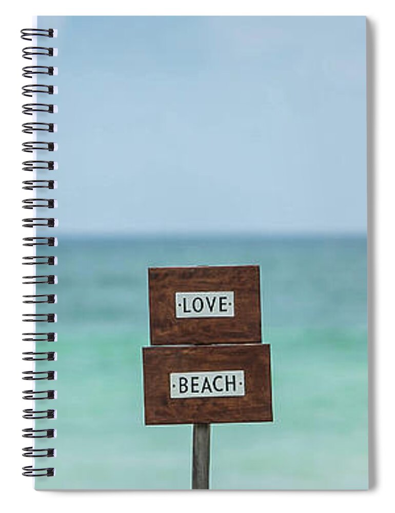 Tulum Spiral Notebook featuring the photograph Love Beach Tulum, Mexico by Julieta Belmont