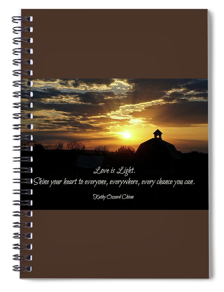 Love Spiral Notebook featuring the photograph Love Is Light by Kathy Chism