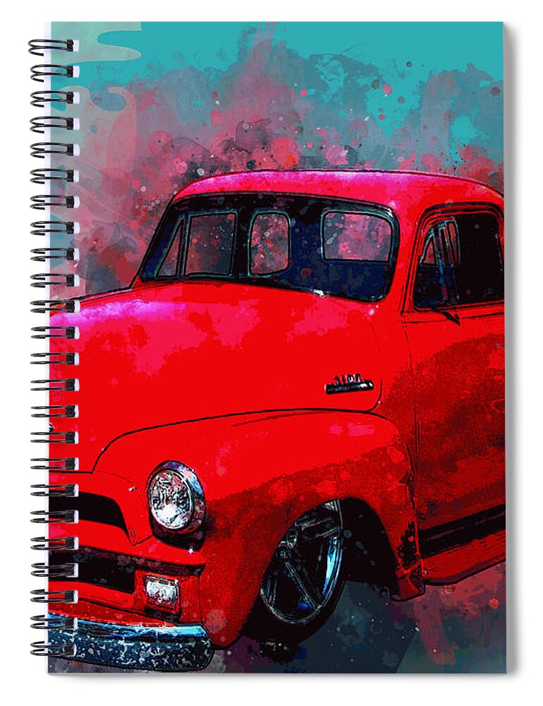 Love Spiral Notebook featuring the digital art Love Me Love My 54 Chevy Pickup Truck by Chas Sinklier