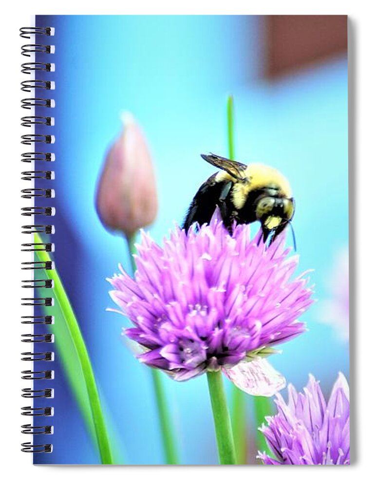 Chives Spiral Notebook featuring the photograph Love my Chives by Merle Grenz