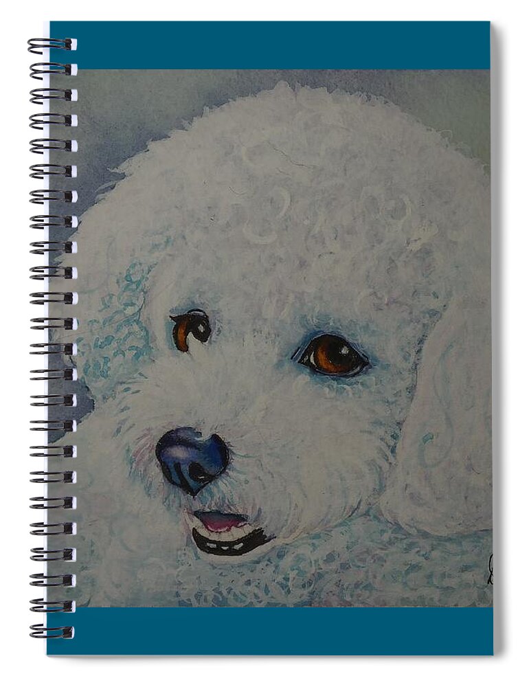 Watercolor Dog Art Spiral Notebook featuring the painting Lovely Lacy by Dale Bernard