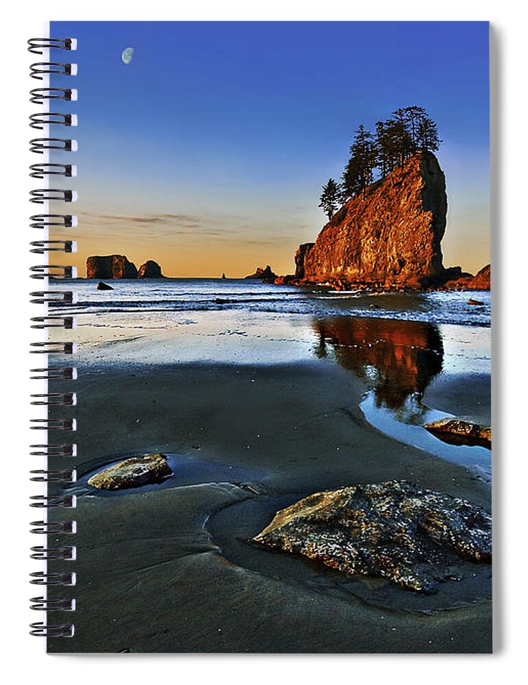 Water Spiral Notebook featuring the photograph Morning Low Tide at Second Beach by John Christopher