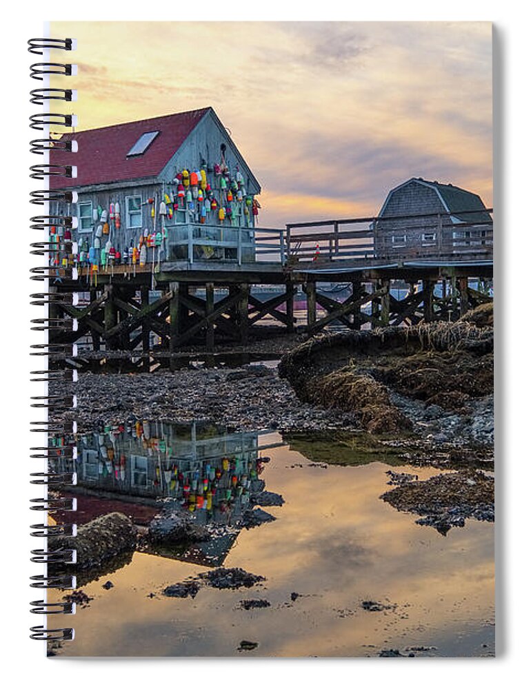 Badgers Island Spiral Notebook featuring the photograph Low Tide Reflections, Badgers Island. by Jeff Sinon