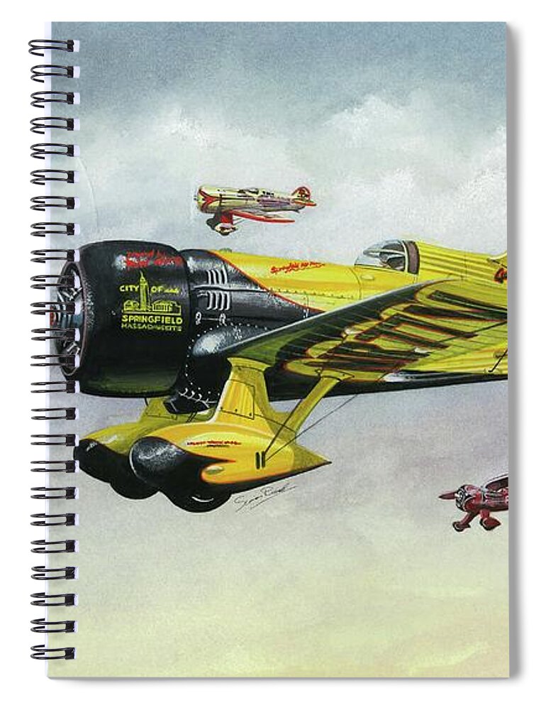 Granville Spiral Notebook featuring the painting Lowell Bayle's Gee Bee by Simon Read