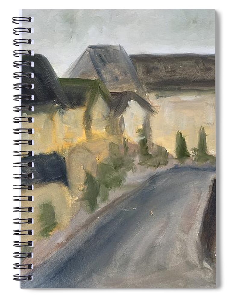 Cotswold Spiral Notebook featuring the painting Lower Slaughter by Roxy Rich