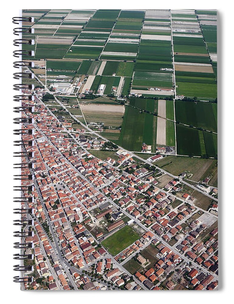Scenics Spiral Notebook featuring the photograph Luco Dei Marsi, Aerial View by Seraficus