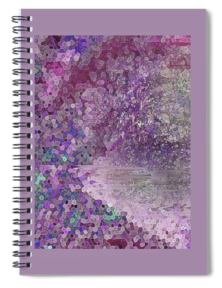 Rosy Spiral Notebook featuring the digital art Luka Abstract 218 Rosy Pink by Corinne Carroll