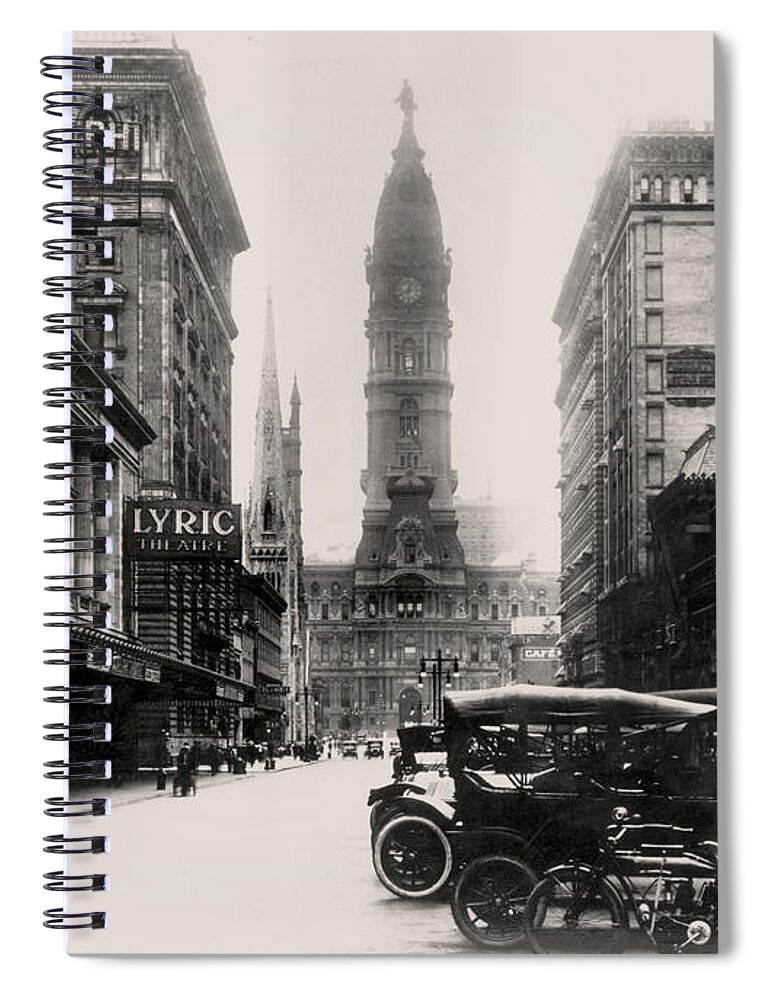  Spiral Notebook featuring the photograph Lyric theatre by Irvin R Glazer