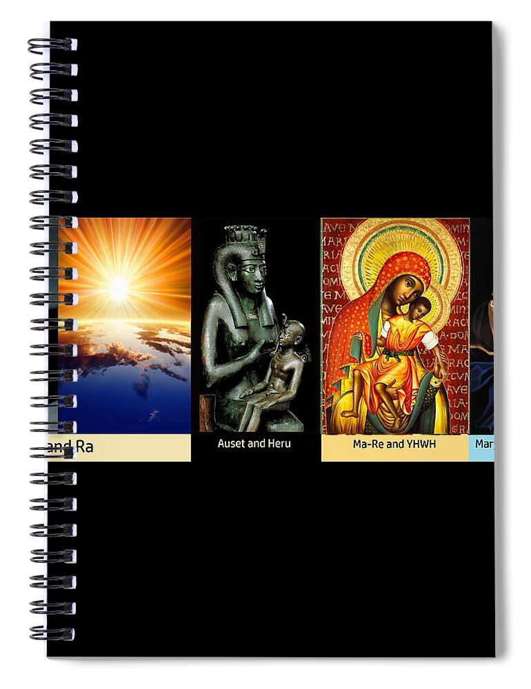 Mary Spiral Notebook featuring the digital art Ma Ra Evolution by Adenike AmenRa