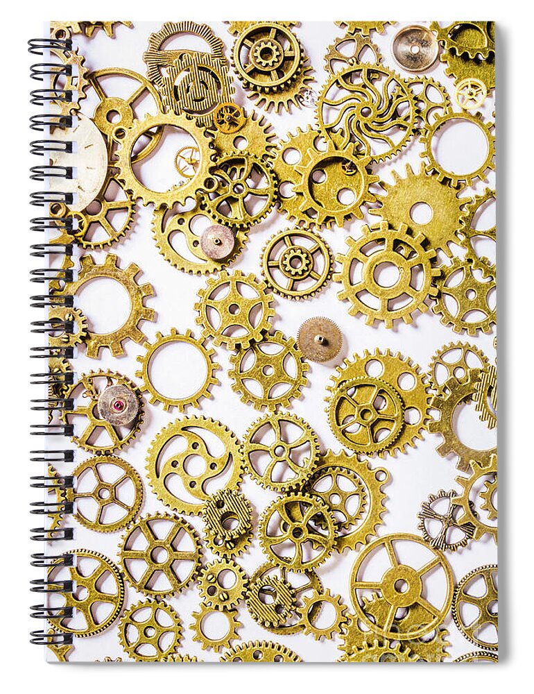Mechanical Spiral Notebook featuring the photograph Machine works by Jorgo Photography