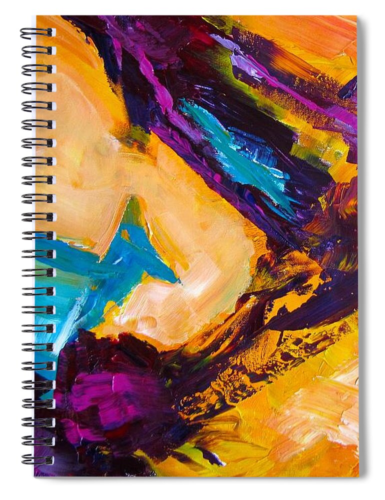 Blue Spiral Notebook featuring the painting Mad Dogs and Englishmen by Barbara O'Toole