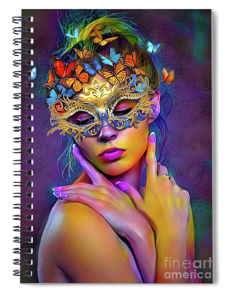 Young Woman Spiral Notebook featuring the digital art Madame Butterfly by Kathy Kelly