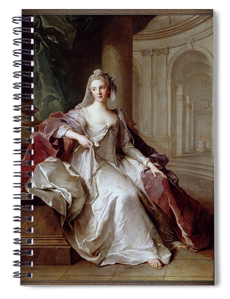 Madame Henriette De France Spiral Notebook featuring the painting Madame Henriette de France as a Vestal Virgin by Jean Marc Nattier by Rolando Burbon