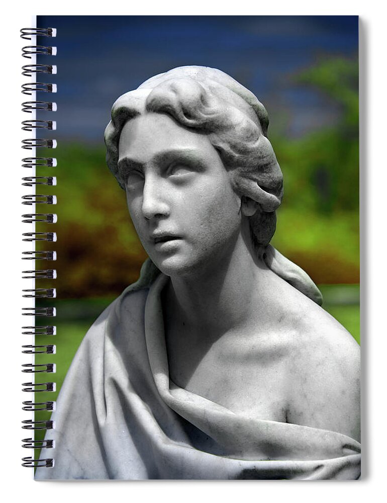 Cemetary Spiral Notebook featuring the photograph Madonna in Cemetary by Jon Glaser