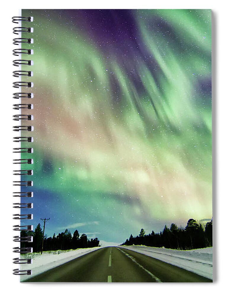 Snow Spiral Notebook featuring the photograph Magnetic Road by Ajliikala