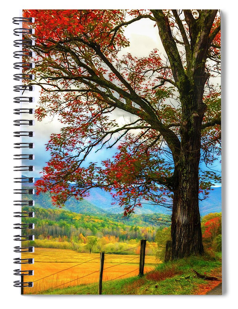 Appalachia Spiral Notebook featuring the photograph Majestic in Watercolors by Debra and Dave Vanderlaan