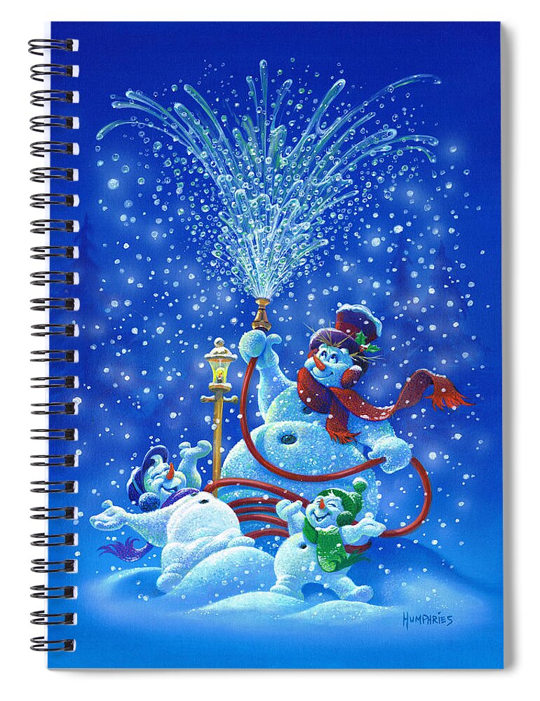 Michael Humphries Spiral Notebook featuring the painting Making Snow by Michael Humphries