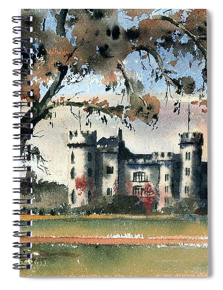 Castles Spiral Notebook featuring the painting Malahide Castle, Co, Dublin by Val Byrne