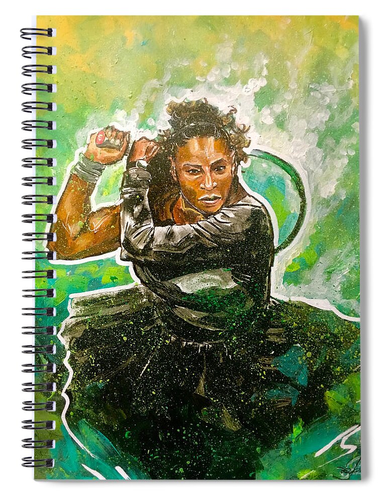 Serena Williams Spiral Notebook featuring the painting Mama Said Knock You Out by Joel Tesch